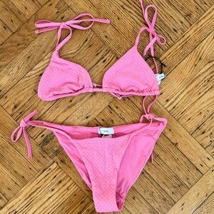 Onia Textured Pink Swimwear
